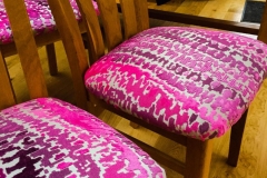 pink fabric dining chair upholstery